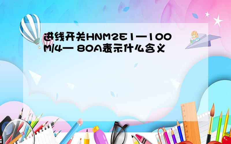 进线开关HNM2E1—100M/4— 80A表示什么含义