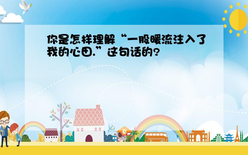 你是怎样理解“一股暖流注入了我的心田.”这句话的?