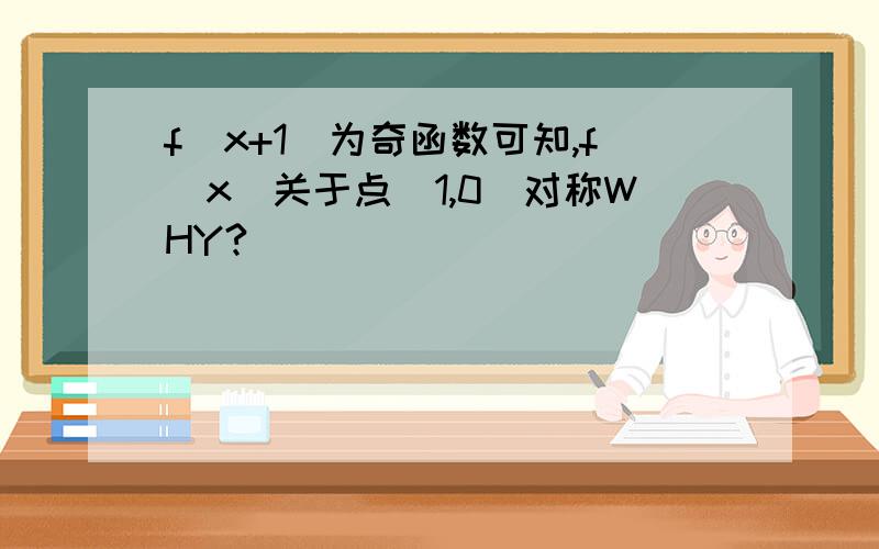 f(x+1)为奇函数可知,f(x)关于点(1,0)对称WHY?