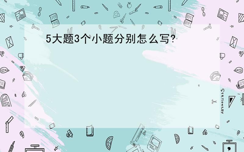 5大题3个小题分别怎么写?