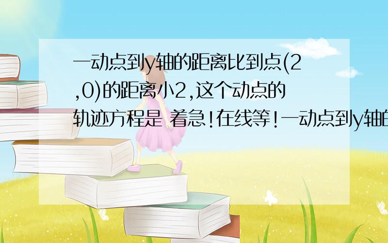 一动点到y轴的距离比到点(2,0)的距离小2,这个动点的轨迹方程是 着急!在线等!一动点到y轴的距离比到点(2,0)的距离小2,这个动点的轨迹方程是 详细过程