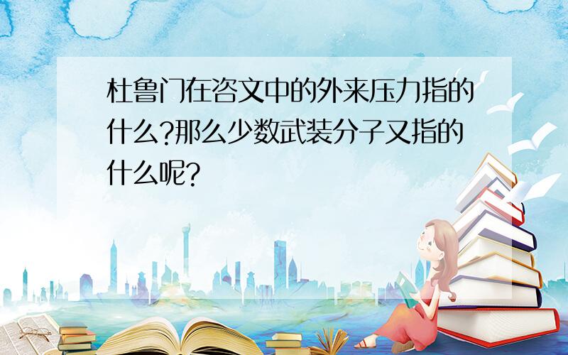 杜鲁门在咨文中的外来压力指的什么?那么少数武装分子又指的什么呢?