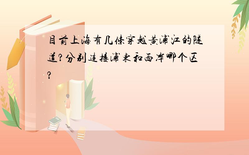 目前上海有几条穿越黄浦江的隧道?分别连接浦东和西岸哪个区?