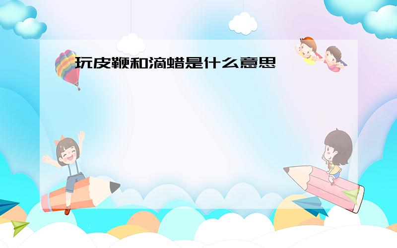 玩皮鞭和滴蜡是什么意思