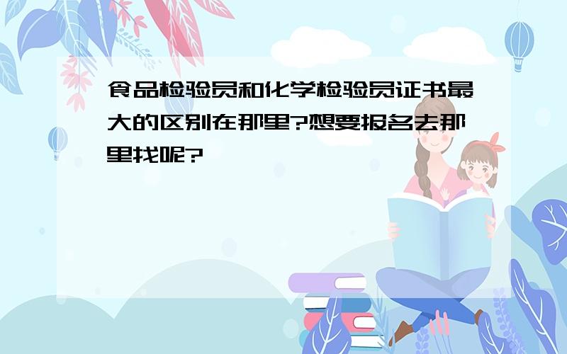 食品检验员和化学检验员证书最大的区别在那里?想要报名去那里找呢?