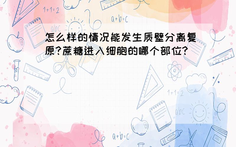 怎么样的情况能发生质壁分离复原?蔗糖进入细胞的哪个部位?