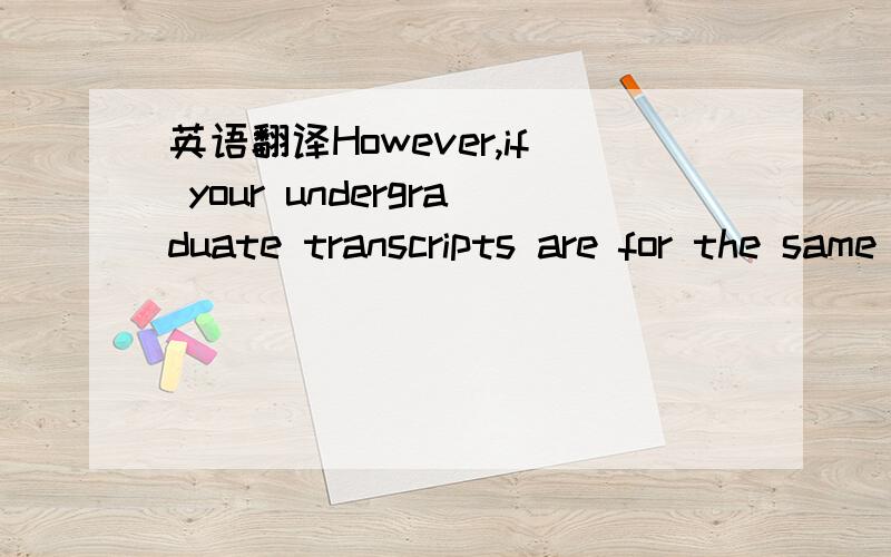 英语翻译However,if your undergraduate transcripts are for the same course as the BA certificate that you have then you can use your certificate instead of the transcripts if this course is listed on your CAS.这个句子的意思是要大学本