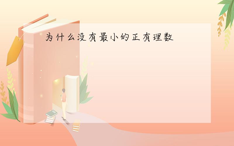 为什么没有最小的正有理数