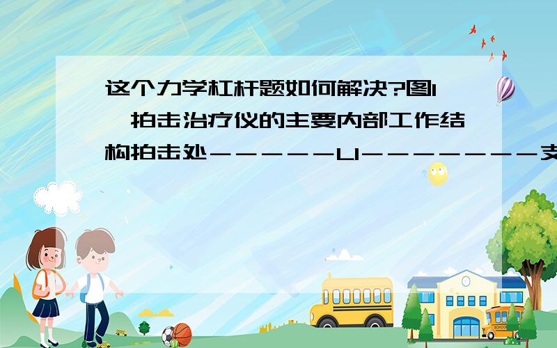 这个力学杠杆题如何解决?图1、拍击治疗仪的主要内部工作结构拍击处－－－－－L1－－－－－－－支点－－L2－－小圆(半径R1)-－椭圆（短半径R1）（长半径R2） 齿轮2gear wheel 2技术指标：L1 :L