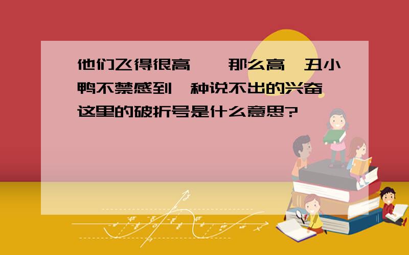 他们飞得很高——那么高,丑小鸭不禁感到一种说不出的兴奋,这里的破折号是什么意思?