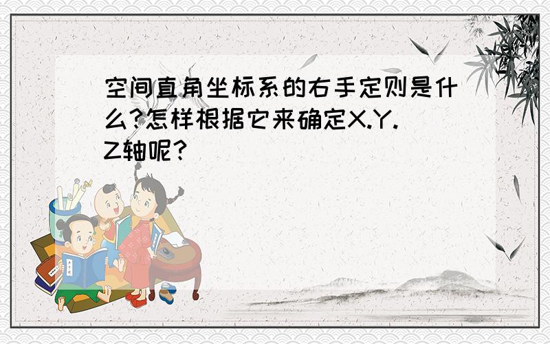 空间直角坐标系的右手定则是什么?怎样根据它来确定X.Y.Z轴呢?