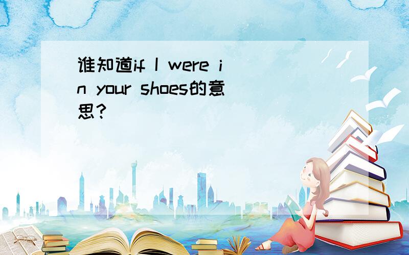 谁知道if I were in your shoes的意思?