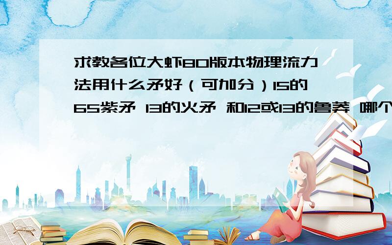 求教各位大虾80版本物理流力法用什么矛好（可加分）15的65紫矛 13的火矛 和12或13的鲁莽 哪个好 真心求教