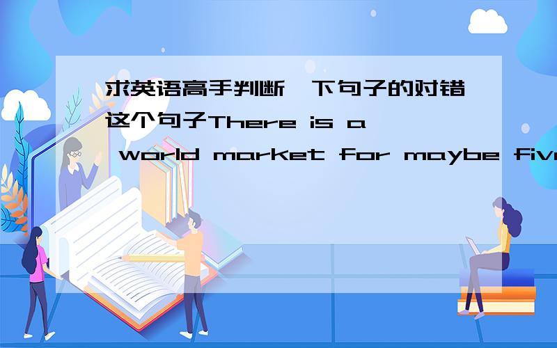 求英语高手判断一下句子的对错这个句子There is a world market for maybe five computers.中(1)