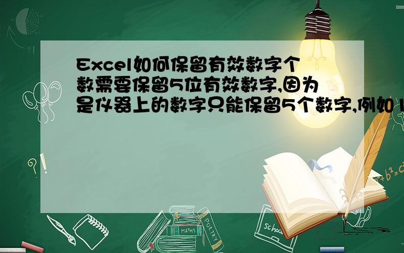 Excel如何保留有效数字个数需要保留5位有效数字,因为是仪器上的数字只能保留5个数字,例如1089.7444保留成1089.4,987.4110保留成987.41,999.999保留成1000.0985.4025保留成985.40试过right和round函数不符合