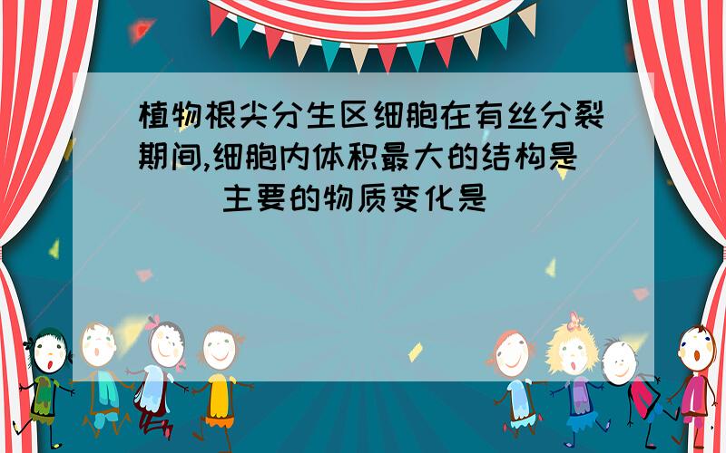 植物根尖分生区细胞在有丝分裂期间,细胞内体积最大的结构是（ ）主要的物质变化是（