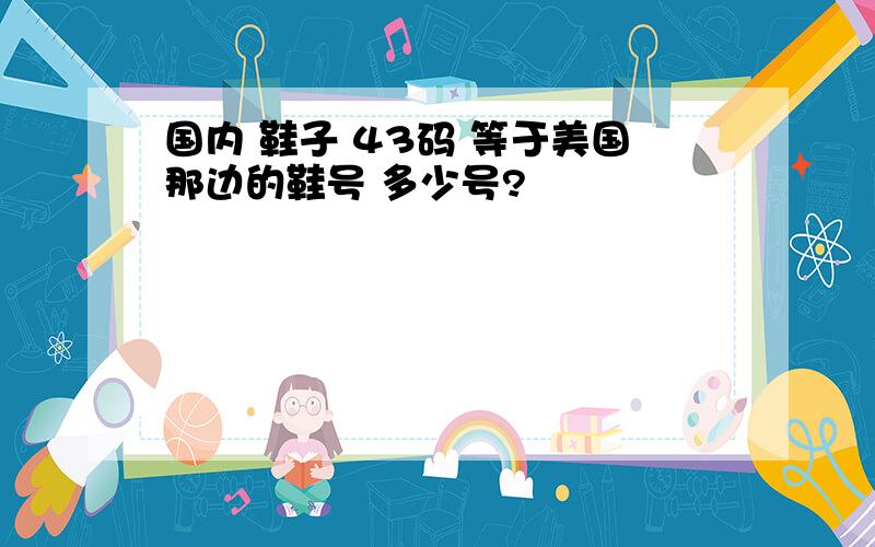 国内 鞋子 43码 等于美国那边的鞋号 多少号?