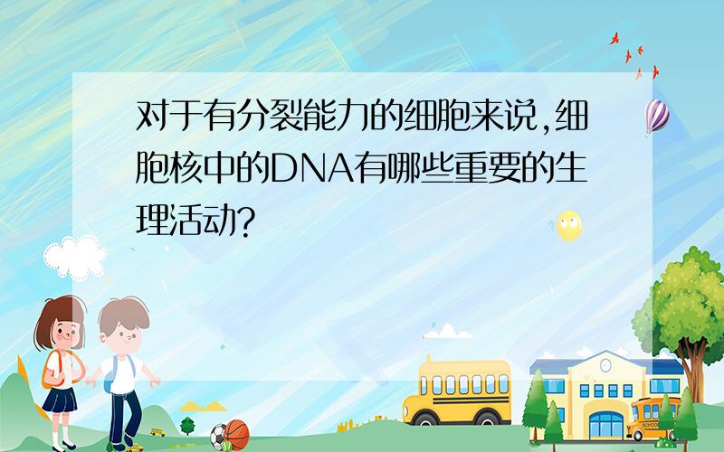 对于有分裂能力的细胞来说,细胞核中的DNA有哪些重要的生理活动?