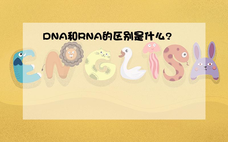 DNA和RNA的区别是什么?