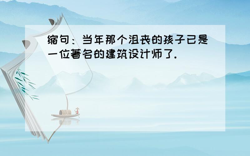 缩句：当年那个沮丧的孩子已是一位著名的建筑设计师了.