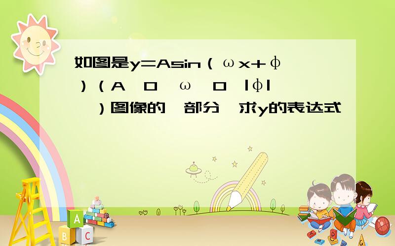 如图是y=Asin（ωx+φ）（A＞0,ω＞0,|φ|＜∏）图像的一部分,求y的表达式