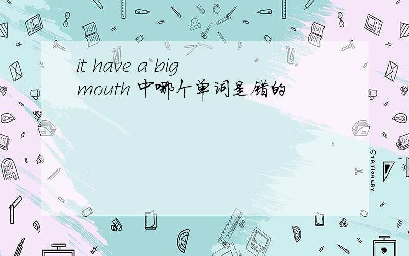 it have a big mouth 中哪个单词是错的