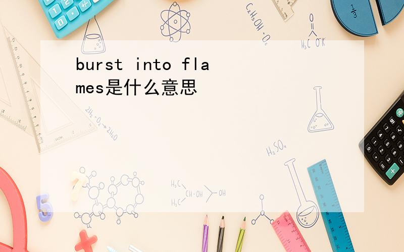 burst into flames是什么意思