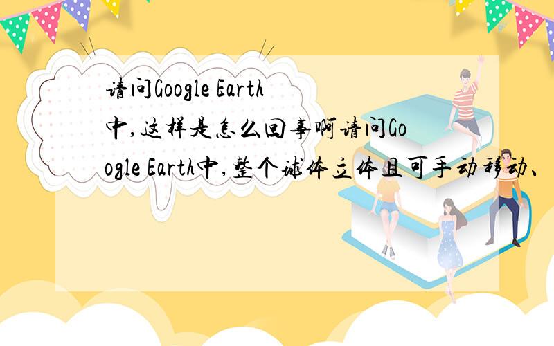 请问Google Earth中,这样是怎么回事啊请问Google Earth中,整个球体立体且可手动移动、翻滚,是如何处理的?是何种技术?谢谢