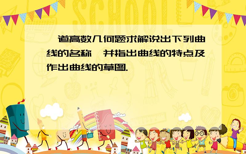 一道高数几何题求解说出下列曲线的名称,并指出曲线的特点及作出曲线的草图.