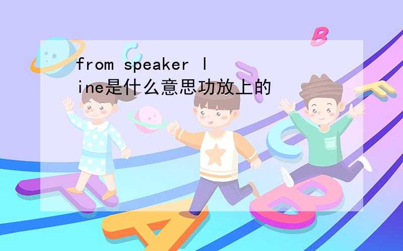 from speaker line是什么意思功放上的