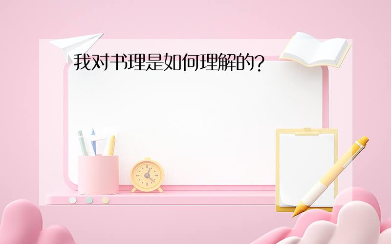 我对书理是如何理解的?