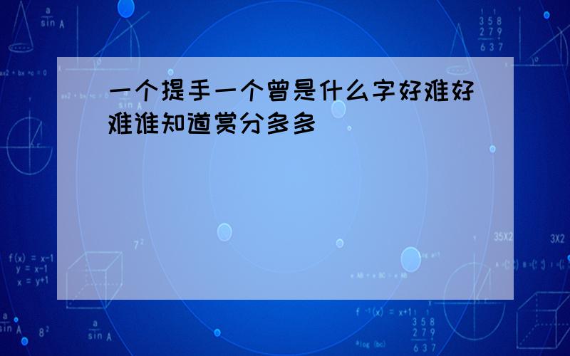 一个提手一个曾是什么字好难好难谁知道赏分多多