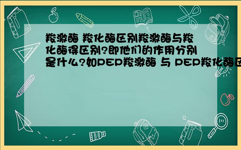 羧激酶 羧化酶区别羧激酶与羧化酶得区别?即他们的作用分别是什么?如PEP羧激酶 与 PEP羧化酶区别?生化