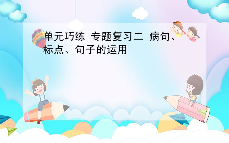 单元巧练 专题复习二 病句、标点、句子的运用