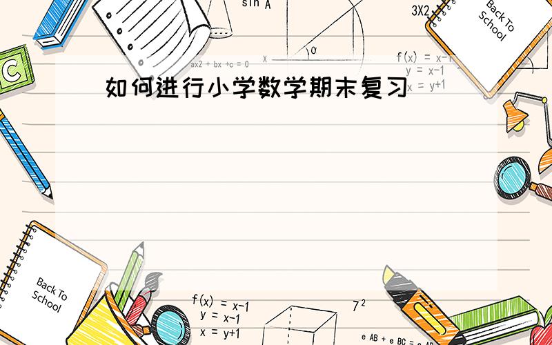 如何进行小学数学期末复习