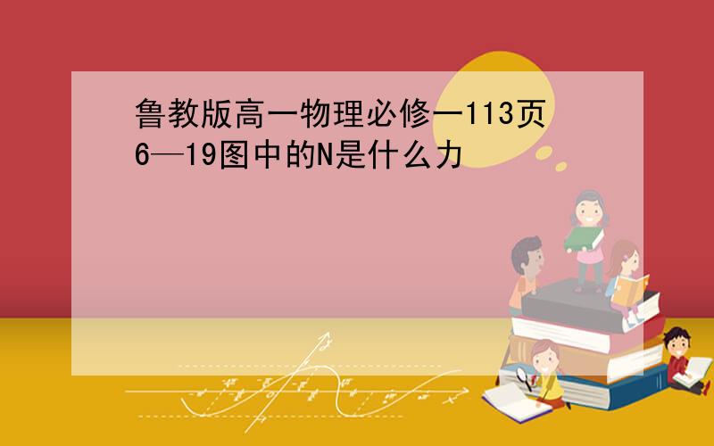 鲁教版高一物理必修一113页6—19图中的N是什么力