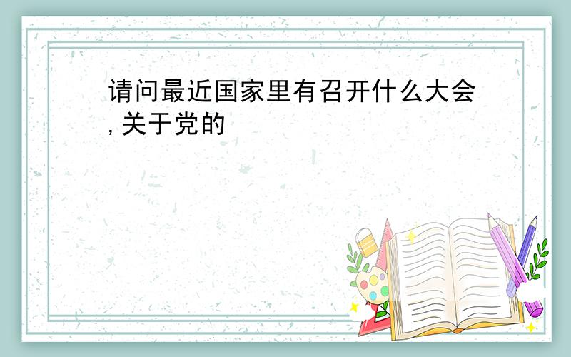 请问最近国家里有召开什么大会,关于党的