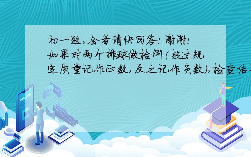 初一题,会者请快回答!谢谢!如果对两个排球做检测（超过规定质量记作正数,反之记作负数）,检查结果分别为M和N请利用学过的绝对值知识指出这两个排球中那个质量更好.