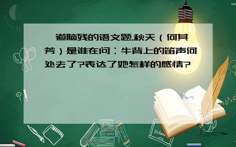 一道脑残的语文题.秋天（何其芳）是谁在问：牛背上的笛声何处去了?表达了她怎样的感情?