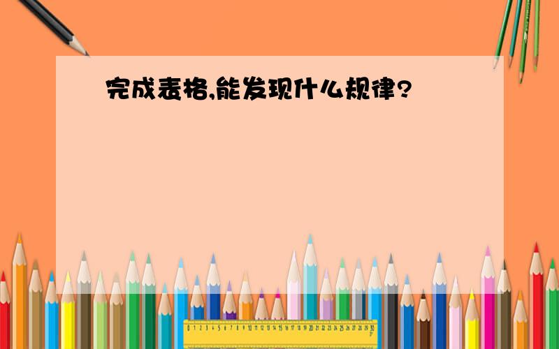 完成表格,能发现什么规律?