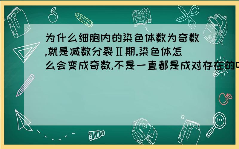 为什么细胞内的染色体数为奇数,就是减数分裂Ⅱ期.染色体怎么会变成奇数,不是一直都是成对存在的吗?