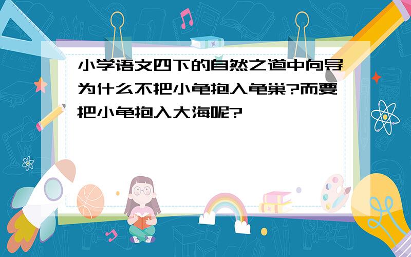 小学语文四下的自然之道中向导为什么不把小龟抱入龟巢?而要把小龟抱入大海呢?