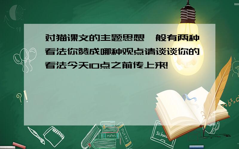 对猫课文的主题思想一般有两种看法你赞成哪种观点请谈谈你的看法今天10点之前传上来!