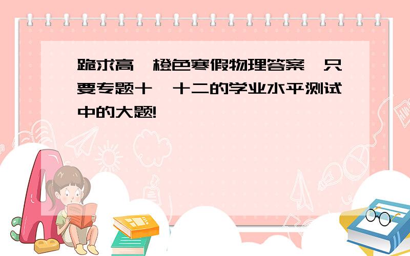 跪求高一橙色寒假物理答案、只要专题十、十二的学业水平测试中的大题!