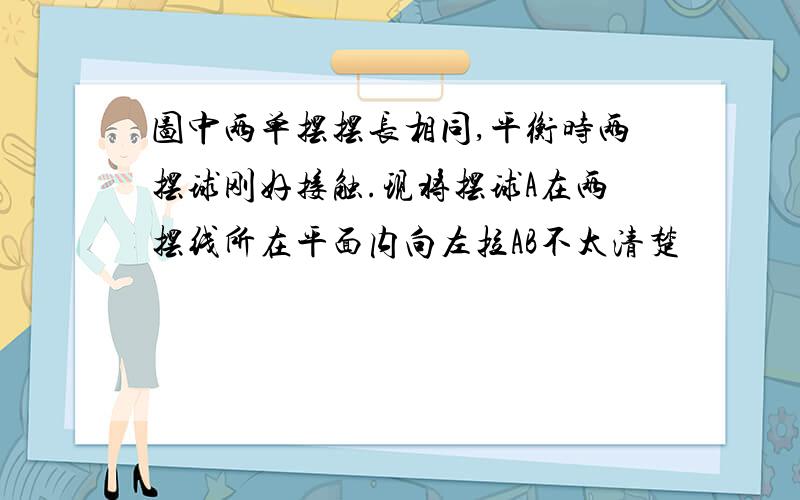 图中两单摆摆长相同,平衡时两摆球刚好接触.现将摆球A在两摆线所在平面内向左拉AB不太清楚