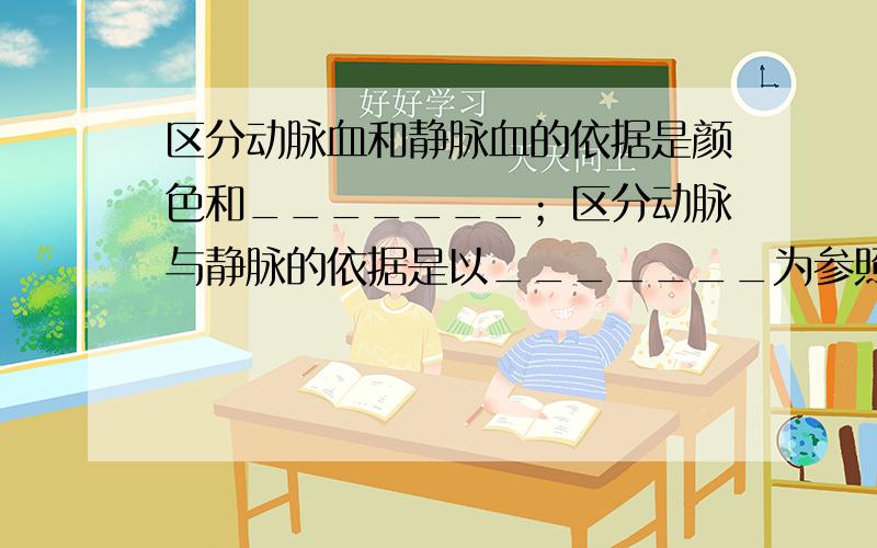 区分动脉血和静脉血的依据是颜色和_______；区分动脉与静脉的依据是以_______为参照的血流方向.若长时间近距离看书写字,就容易造成假性近视,这时眼球中晶状体的特点是______________________.填