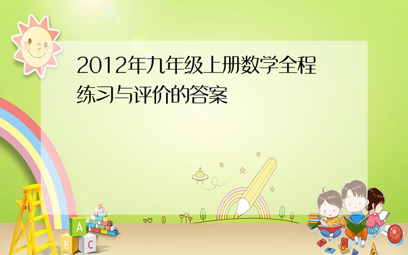 2012年九年级上册数学全程练习与评价的答案