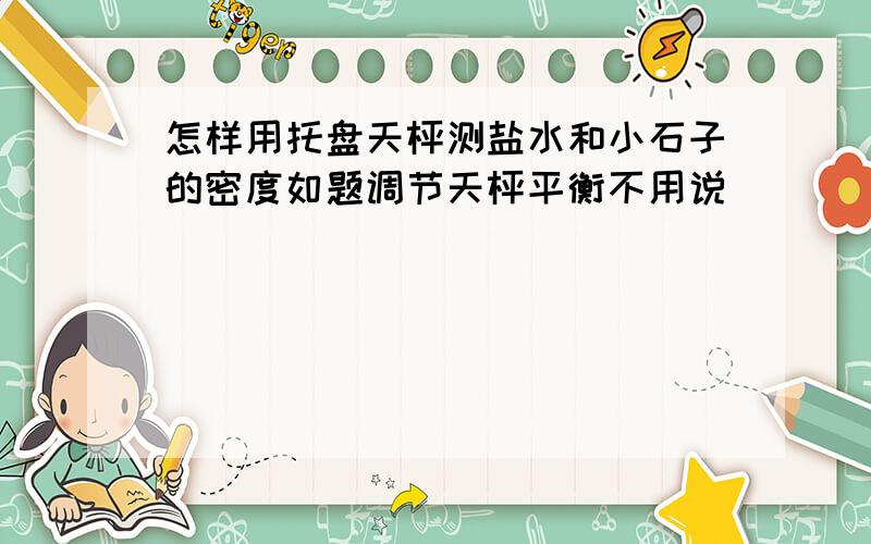 怎样用托盘天枰测盐水和小石子的密度如题调节天枰平衡不用说