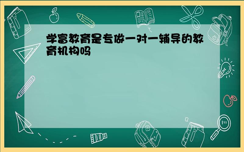 学富教育是专做一对一辅导的教育机构吗