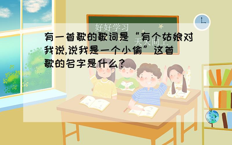 有一首歌的歌词是“有个姑娘对我说,说我是一个小偷”这首 歌的名字是什么?